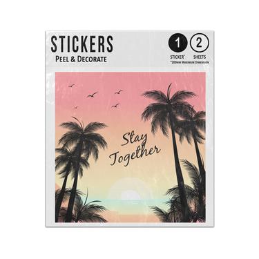 Picture of Christmas Stay Together Text Dream Holiday Palm Trees Beach Birds Sticker Sheets Twin Pack