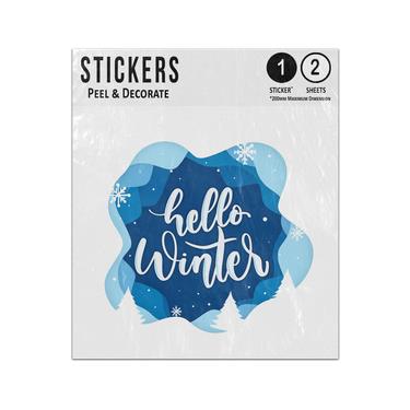 Picture of Hello Winter White Lettering Blue Background Bubble Snowflakes Sticker Sheets Twin Pack
