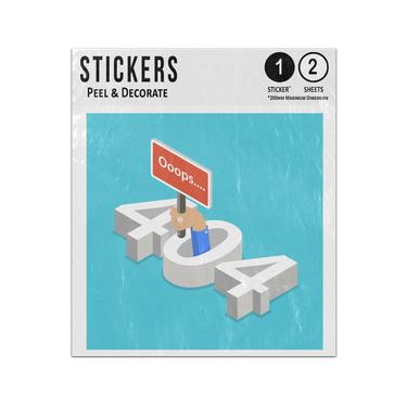 Picture of 404 Oops Isometric Concept Error Page Found Webpage Illustration Sticker Sheets Twin Pack