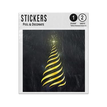 Picture of Abstract Golden Christmas Tree Sticker Sheets Twin Pack