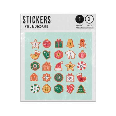 Picture of Advent Calendar Christmas Elements Unique Indidual Shapes Sticker Sheets Twin Pack