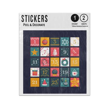 Picture of Advent Calendar Christmas Gifts Odd Numbers Only 1 To 25 Sticker Sheets Twin Pack
