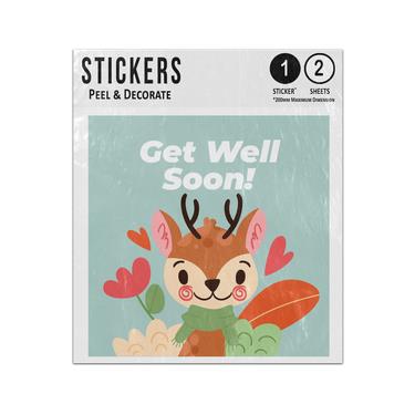 Picture of Baby Deer Reindeer Get Well Soon Message Sticker Sheets Twin Pack