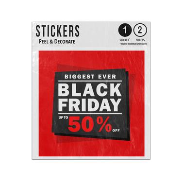 Picture of Biggerst Ever Black Friday Sale 50 Percent Off Black Red Squares Sticker Sheets Twin Pack