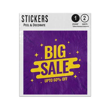 Picture of Big Sale Up To 60 Percent Off Yellow Writing Purple Background Sticker Sheets Twin Pack
