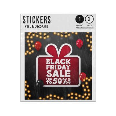 Picture of Black Ffriday Sale Up To 50 Percent Off Type Present Balloons Lights Sticker Sheets Twin Pack
