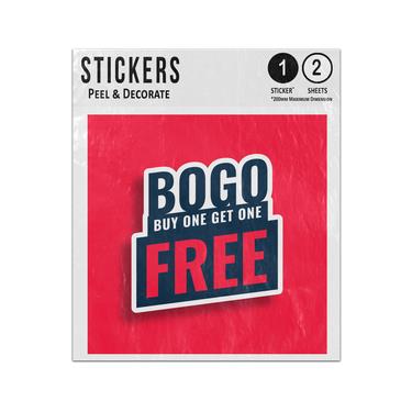 Picture of Bogo Buy One Get One Free Type White Border Red Background Sticker Sheets Twin Pack