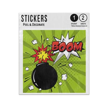 Picture of Boom Comic Explosion Green Sun Pop Art Style Sticker Sheets Twin Pack