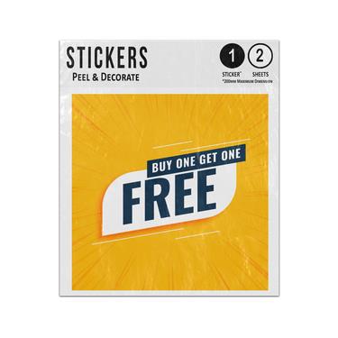 Picture of Buy 1 Get One Free Offer Message 3D Sun Ray Style Sticker Sheets Twin Pack