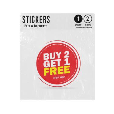 Picture of Buy 2 Get 1 Free Shop Now Red Circle Price Tag Illustration Sticker Sheets Twin Pack