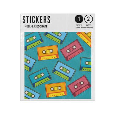Picture of Cassette Music Retro Pop Art Pattern Sticker Sheets Twin Pack