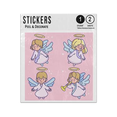 Picture of Christmas Angel Collection Boy Girl Singing Playing Instruments Set Sticker Sheets Twin Pack