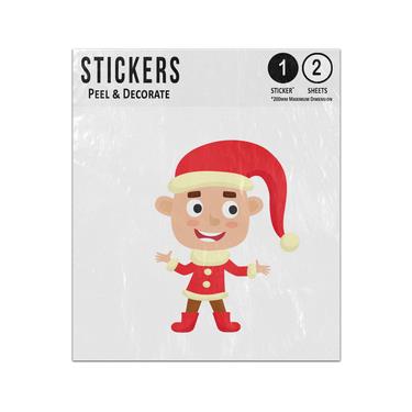 Picture of Christmas Boy Wearing Elf Costume Cartoon Drawing Sticker Sheets Twin Pack