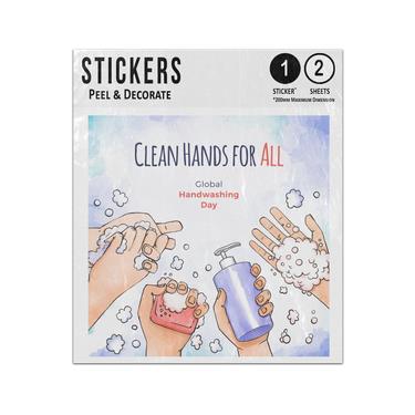 Picture of Clean Hands For All Global Handwashing Day Soap Bubbles Washing Sticker Sheets Twin Pack