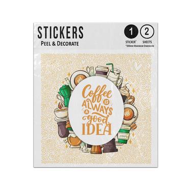 Picture of Coffee Is Always A Good Idea Cup Collection Elements Doodles Sticker Sheets Twin Pack