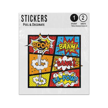Picture of Comic Page Divided Boom Baam Bang Kapow Pop Art Style Vignettes Sticker Sheets Twin Pack