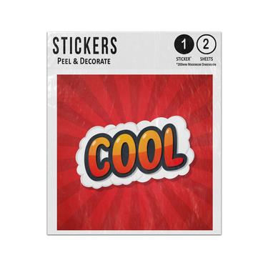 Picture of Cool Word Red Sun Rays Comic Cloud Bubble Pop Art Comic Style Sticker Sheets Twin Pack