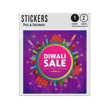 Picture of Diwali Sale Festival Offer Fire Cracker Fireworkds Background Sticker Sheets Twin Pack