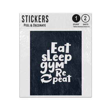 Picture of Eat Sleep Gym Repeat Hand Drawn Typography Creative Lettering Sticker Sheets Twin Pack