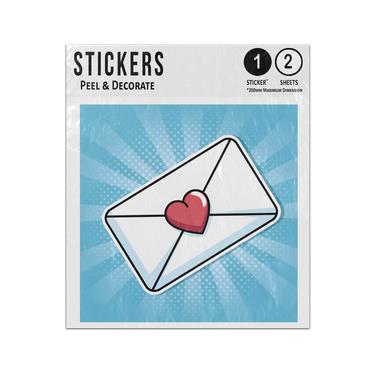 Picture of Envelope Sealed With Love Heart Comic Pop Art Style Sticker Sheets Twin Pack