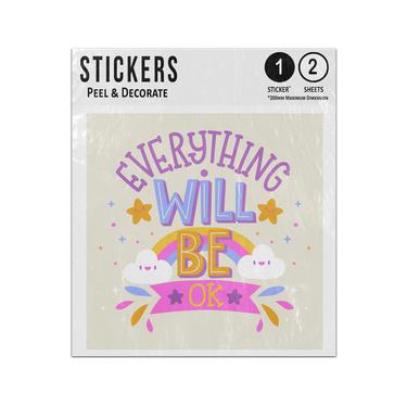 Picture of Everything Will Be Ok Rainbow Clouds Creative Lettering Sticker Sheets Twin Pack