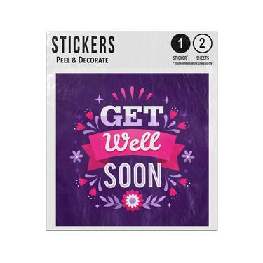 Picture of Floral Get Well Soon Message Sticker Sheets Twin Pack