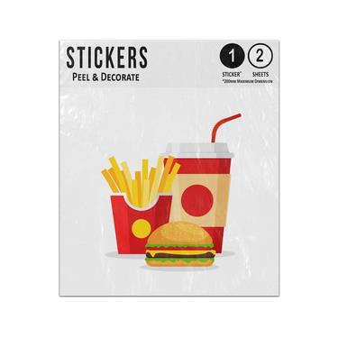 Picture of French Fries Burger Soda Take Away Fastfood Junk Food Illustration Sticker Sheets Twin Pack