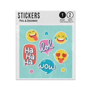 Picture of Funny Lol Hahaha Smileys Wow Stars Collection Set Sticker Sheets Twin Pack