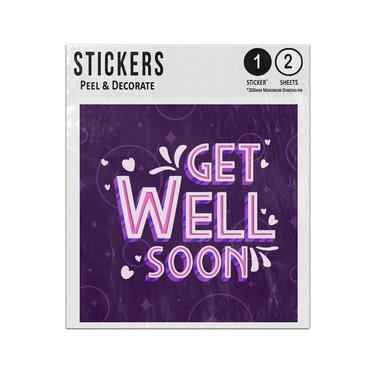 Picture of Get Well Soon 3D Vintage Type Best Wishes Message Sticker Sheets Twin Pack