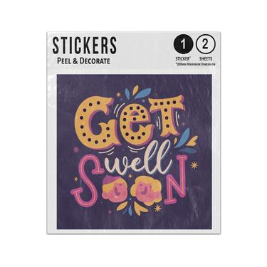 Picture of Get Well Soon Boy Girl Smiling Creative Text Message Sticker Sheets Twin Pack