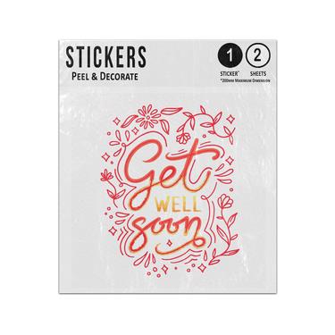 Picture of Get Well Soon Floral Doodles Thin Type Best Wishes Message Sticker Sheets Twin Pack