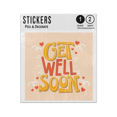 Picture of Get Well Soon Hearts Springs Retro Best Wishes Message Sticker Sheets Twin Pack