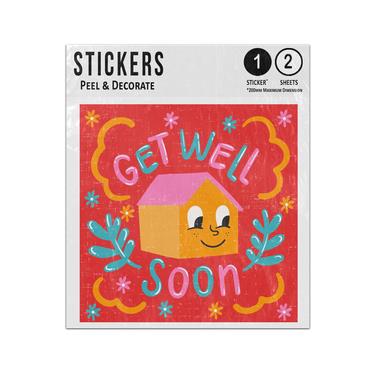 Picture of Get Well Soon House With Smiling Face Best Wishes Message Sticker Sheets Twin Pack