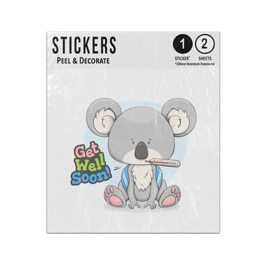 Picture of Get Well Soon Koala With Thermometer Temperature Fever Sticker Sheets Twin Pack