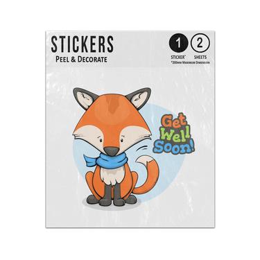 Picture of Get Well Soon Message Baby Fox With Scarf Sticker Sheets Twin Pack