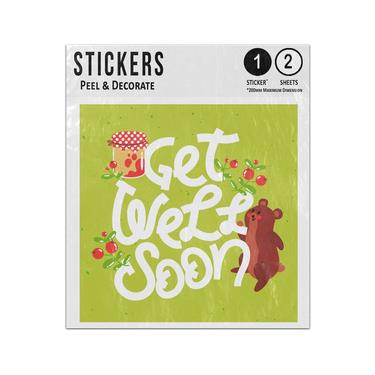 Picture of Get Well Soon Message Bear Looking For Honey Jar Illustration Sticker Sheets Twin Pack