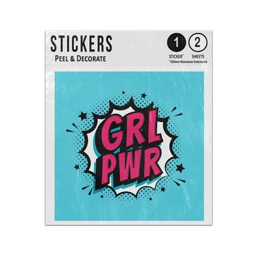 Picture of Grl Pwr Girl Power Retro Pop Art Burst Explosion Background Sticker Sheets Twin Pack