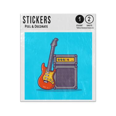 Picture of Guitar And Amplifier Sound System Music Equipment Illustration Sticker Sheets Twin Pack