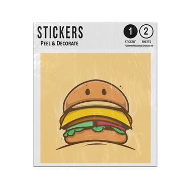 Picture of Hamburger Hand Drawin Cheese Buns Burger Lettuce Sauce Sticker Sheets Twin Pack