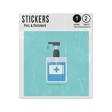Picture of Hand Sanitiser Pump Bottle Dispenser Blue Cross Sticker Sheets Twin Pack