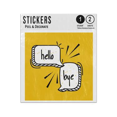 Picture of Hello Bye Speech Bubbles Pop Art Style Sticker Sheets Twin Pack