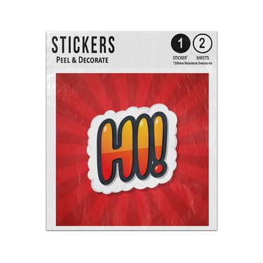 Picture of Hi Message Poster Comic Speech Bubble Sticker Sheets Twin Pack