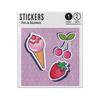 Picture of Ice Cream Strawberry Cherries Cute Pop Art Icons Sticker Sheets Twin Pack