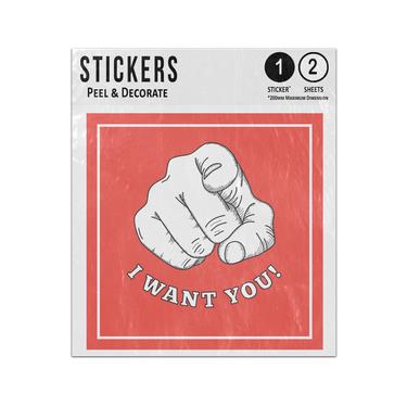 Picture of I Want You Message Hand With Finger Pointing Sticker Sheets Twin Pack