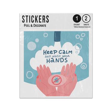 Picture of Keep Calm And Wash Your Hands Prevent Spread Of Virus Illustration Sticker Sheets Twin Pack