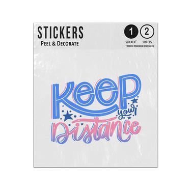 Picture of Keep Your Distance Lettering Quote Safe Message Sparkles Sticker Sheets Twin Pack