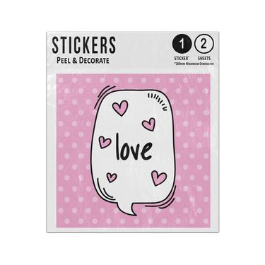 Picture of Love Pink Hearts Speech Bubble Pop Art Style Sticker Sheets Twin Pack