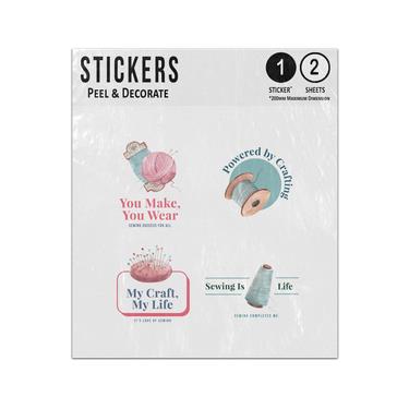 Picture of My Craft My Life You Make Wear Sewing Life Quotes Bobbins Wool Sticker Sheets Twin Pack