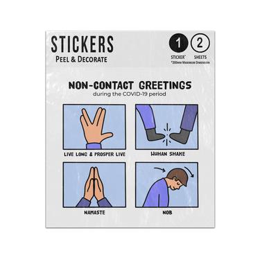 Picture of Non Contact Greetings During Pandemic Prosmer Namaste Nod Shake Sticker Sheets Twin Pack