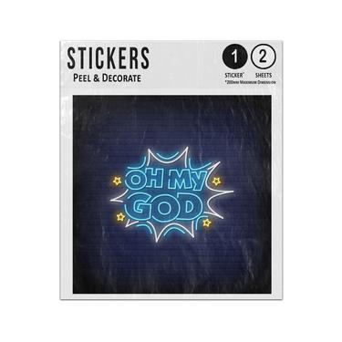 Picture of Oh My God Neon Signs Style Text Message Sticker Sheets Twin Pack
